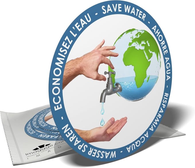 Ronde Waterbesparing Stickers voor Kranen en Toiletten