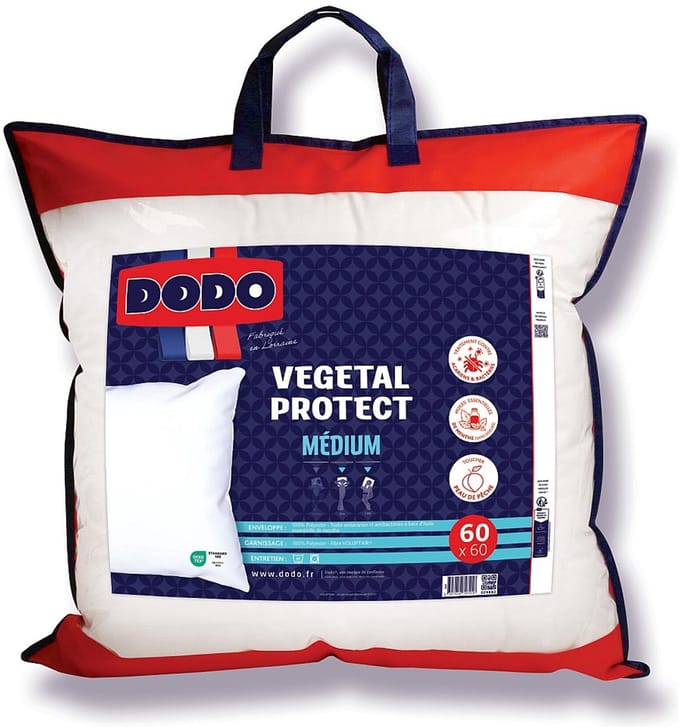 Vente-unique Hoofdkussen DODO natuurlijk anti-huisstofmijt - 60 x 60 cm - VEGETAL PROTECT