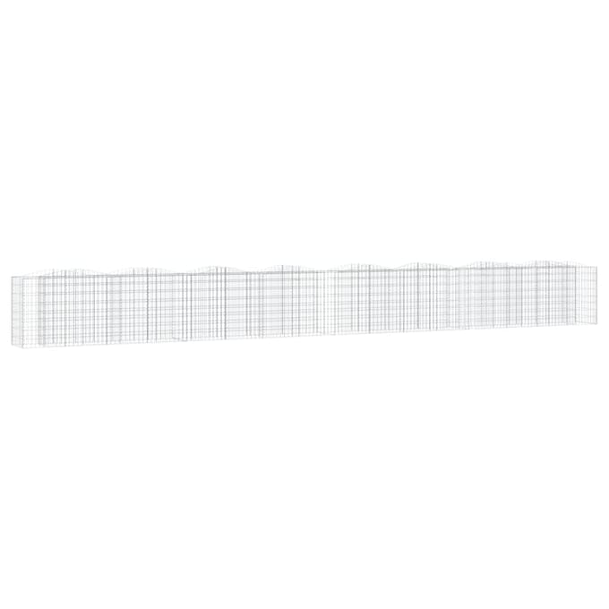 vidaXL - Schanskorf - gewelfd - verhoogd - 800x50x100 - cm - gegalvaniseerd - ijzer