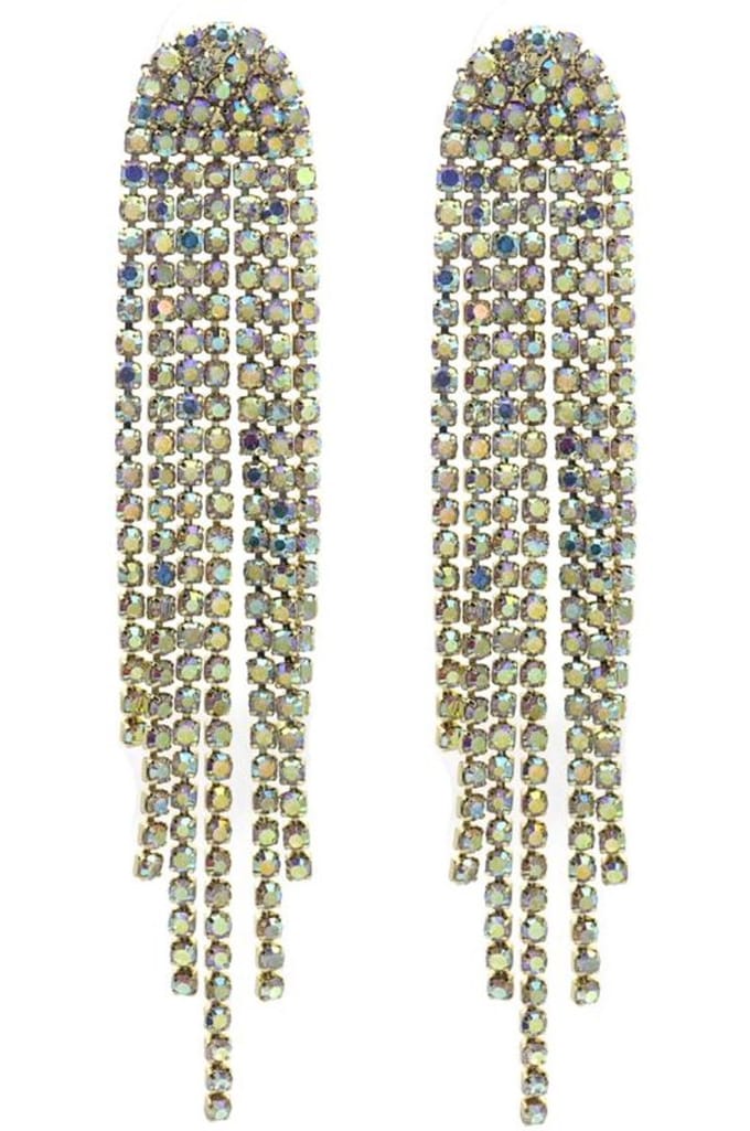 Oorbellen - Oorhangers - Steentjes - 8cm - Goudkleurig AB