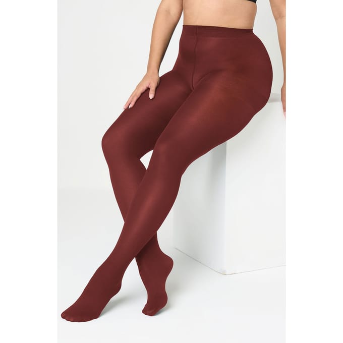 Yours Bordeauxrode Premium Panty Van 90 Denier Microvezelsize 62-64