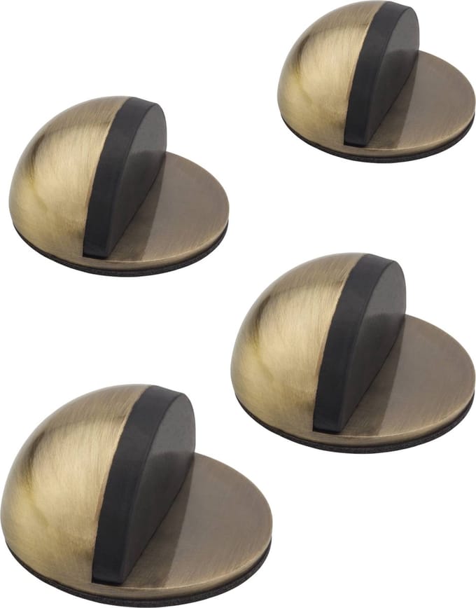 Zelfklevende deurstopper antiek messing - 4 stuks - diameter 4,5cm - hoogte 2,5cm