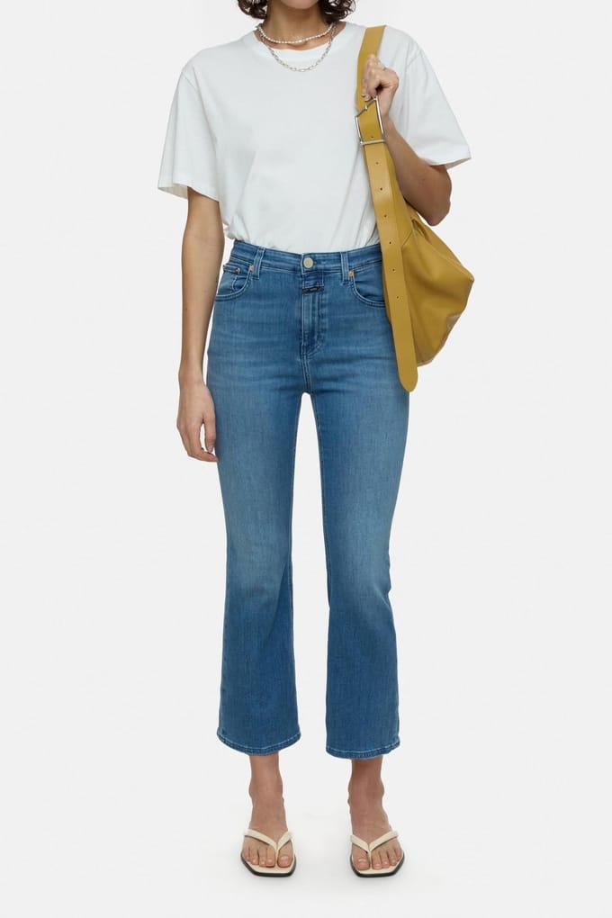 Closed Hi-sun Jeans Mid Blue Größe: W27L34 | Ausgestellte Hosen Outlet | Damen | Blau