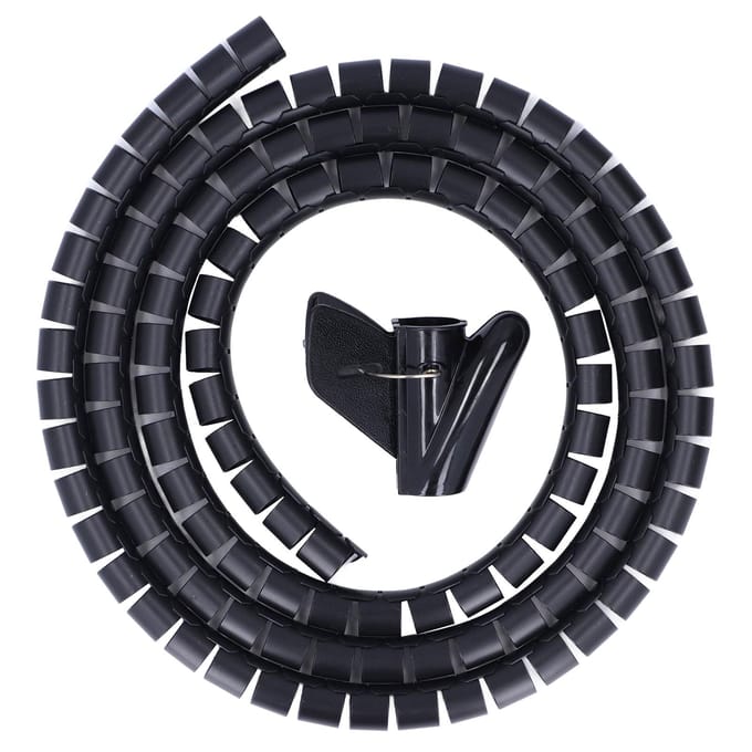 Spiraalkabelwikkel Organizer Dia 20mm/0.79in Draadwikkelbuis Kabelmanagementsysteem voor Thuis black