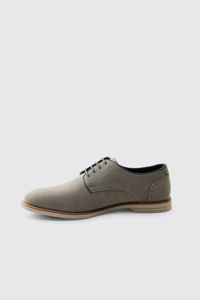Faux Suède Derby Schoen | Grey | Size 41