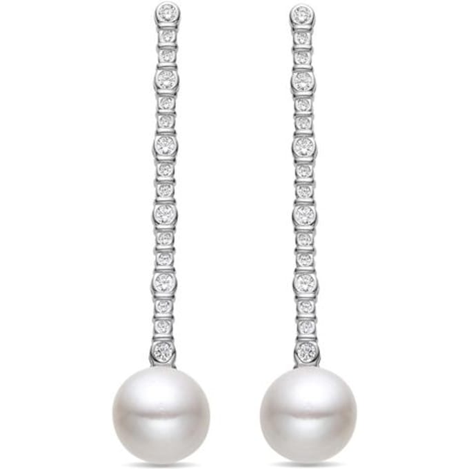 Boucles d’oreilles Luxenter en argent sterling et perles blanches 925 avec finition rhodium - Nibar blanc