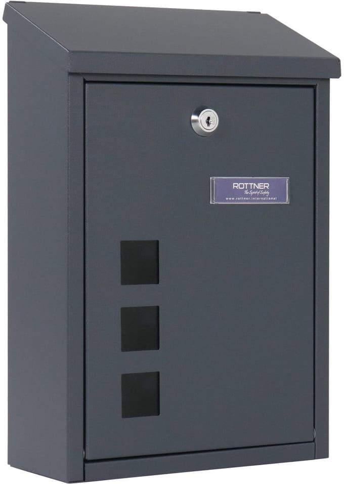 Rottner Brievenbus Casa - Antraciet - 32,5x22x10 cm - Inworp: 3,5x21,3 cm