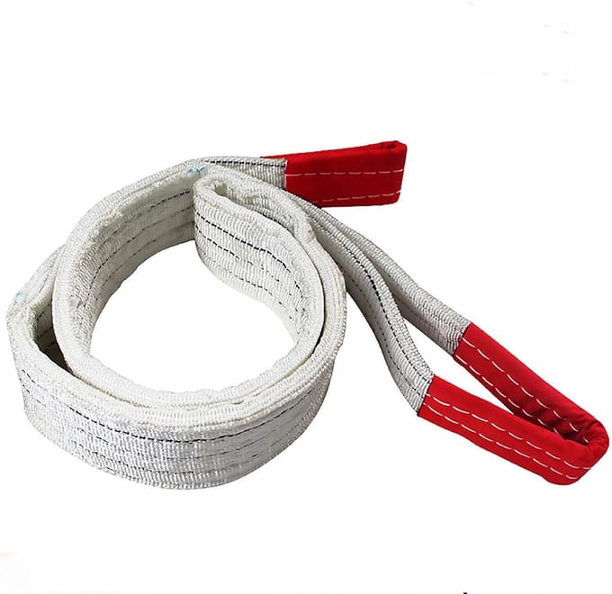 Kraan Cargo Strap - Hijsstrop Singelband - Goederen Verplaatsen - Polyester Band - 2 Ton 3 Meter - Wit