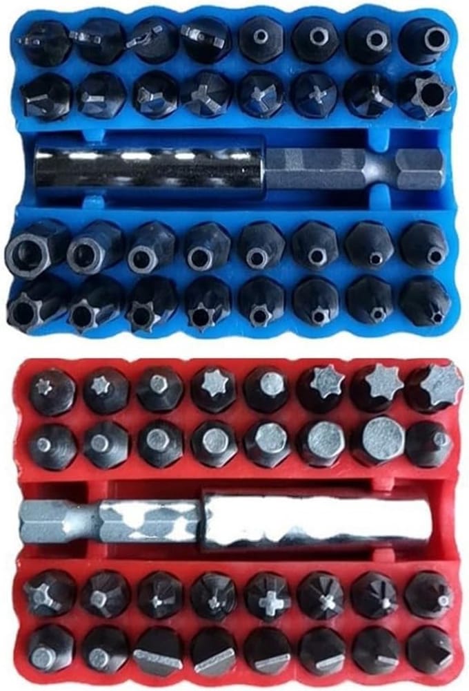 Schroefbitset - Multifunctionele Bits - Doe-het-zelf Werk - 33 Delige Set - Compacte Koffer - Blauw