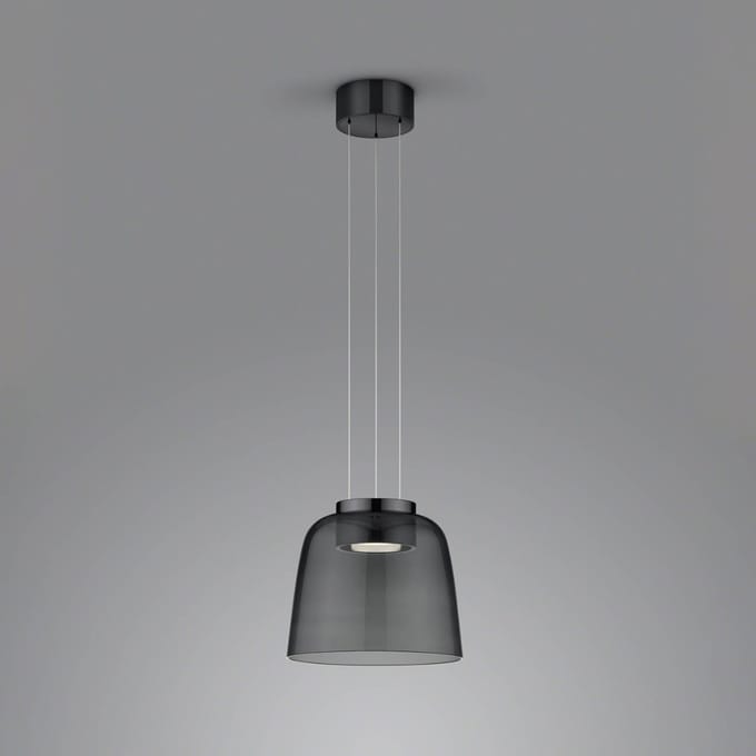 Helestra Oda hanglamp zwart glazen kap