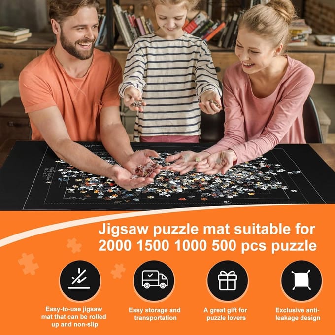 Puzzeltafel - Puzzelmat - Puzzelmap - Puzzelbord -Zwart