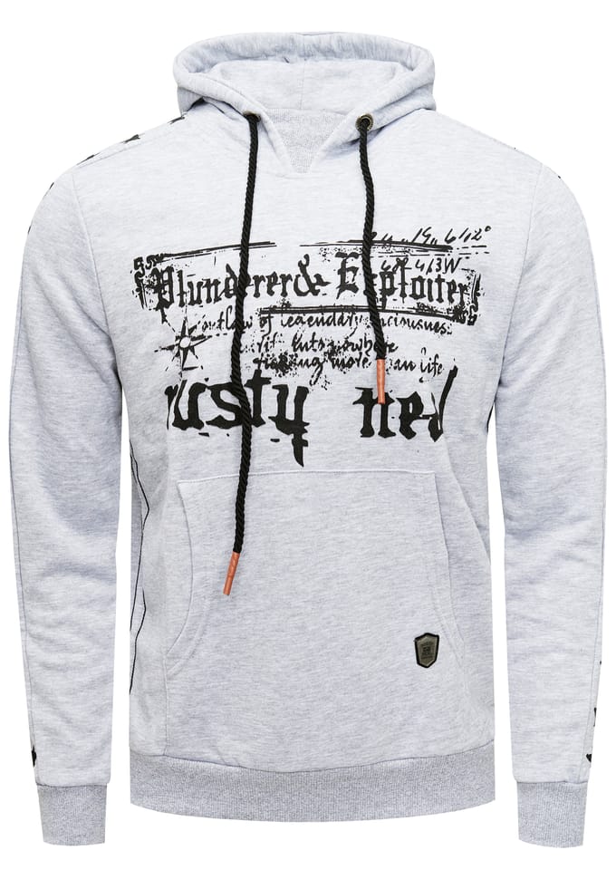 Sweatshirt met capuchon en print aan de voorkant