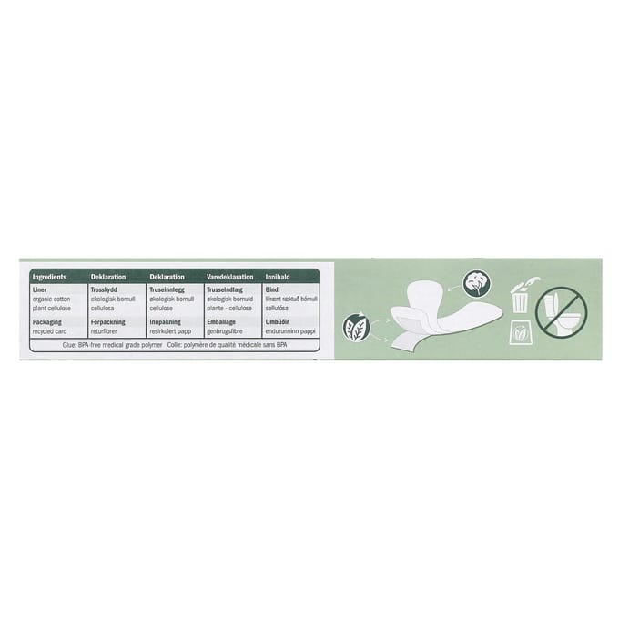Natracare, Biologische Katoenen Inlegkruisjes, Ultradun, 22 Stuks beige