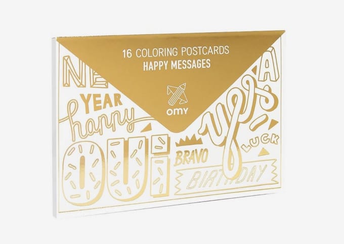 Omy 16 Coloring Postcards Happy Messages