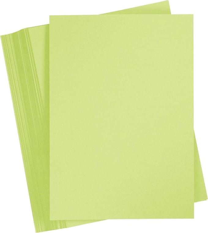 Gekleurd Karton A4,210x297 mm, 180 gr, lichtgroen, 100 vel | Knutselkarton