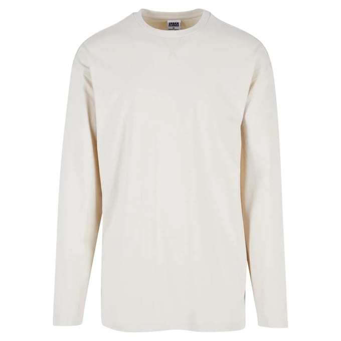 Urban Classics - Oversized Open Edge Longsleeve shirt - S - Beige