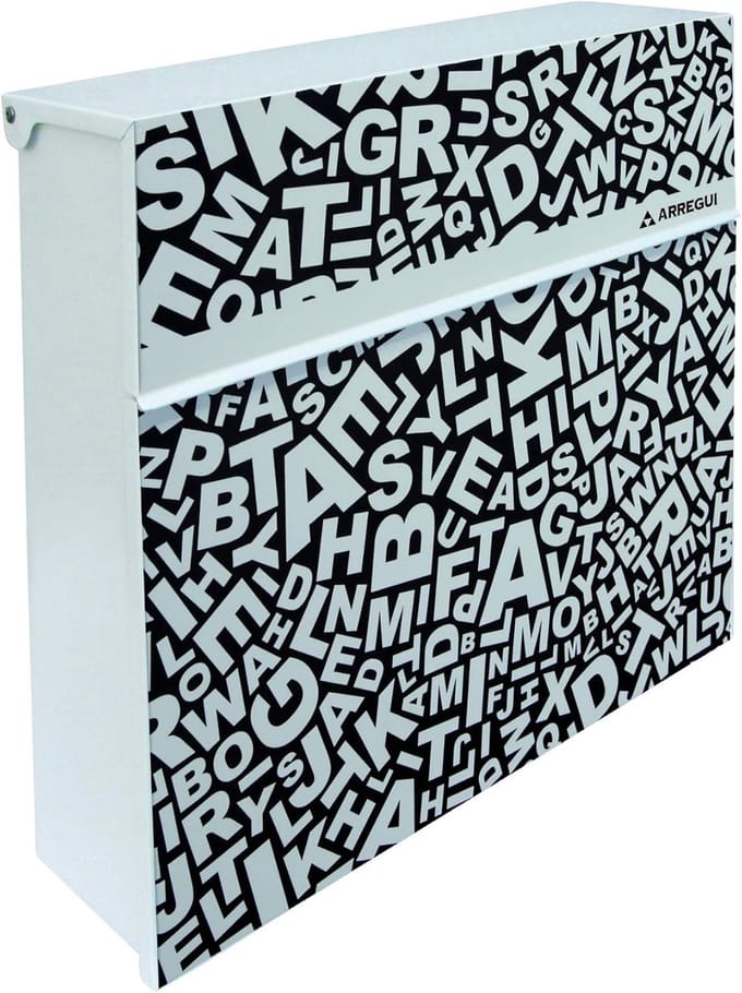 Stalen mailbox L - Wit