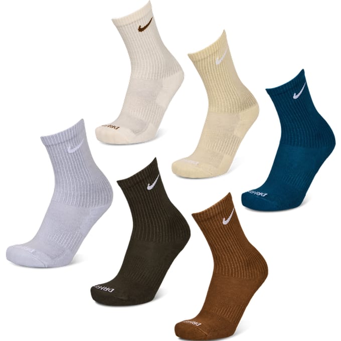Nike Everyday Cushioned Crew 6 Pack Sokken Unisex - Blauw - Maat 38 - 42