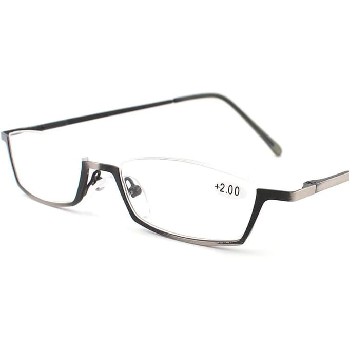 Kleine Half Frame Leesbril Vrouwen Veerscharnieren Frame Brillen Op Sterkte Legering Oculos 2