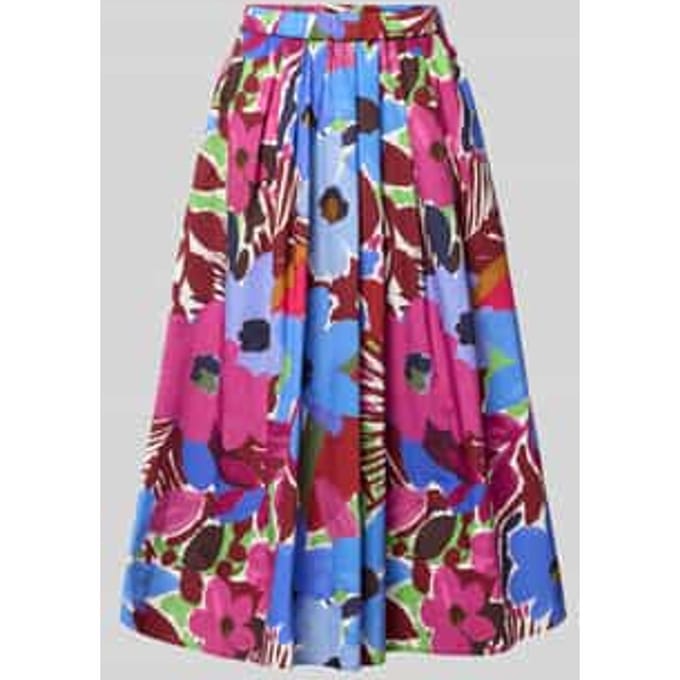 Midirok in all-over look met elastische band