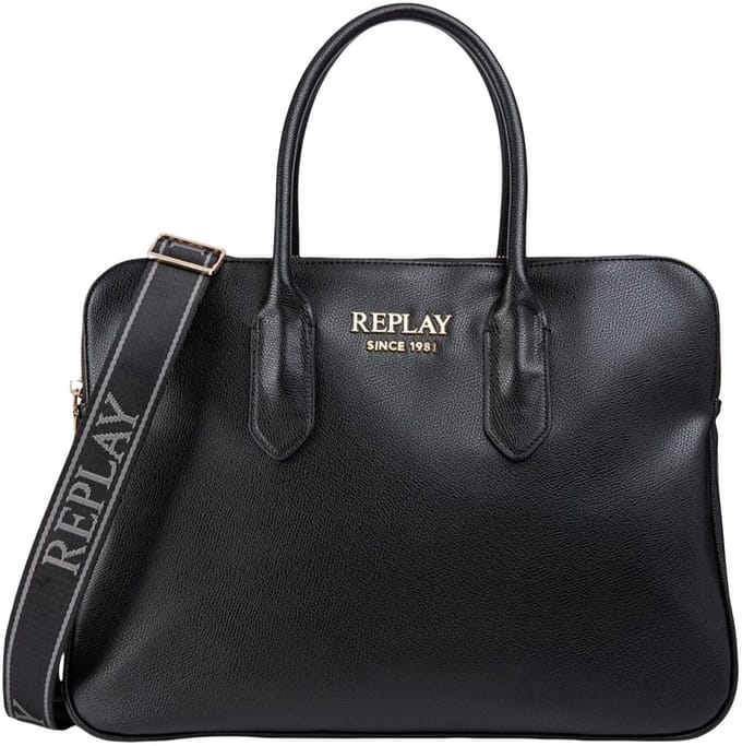 REPLAY shopper laptoptas met laptopvak Shopper Black zwart