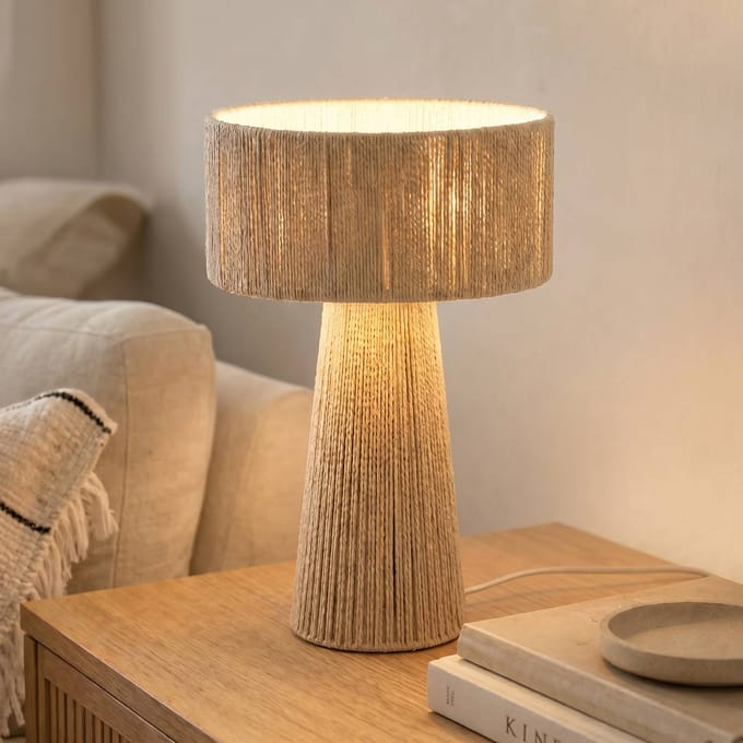 Lindby - Tafellamp - 1licht - Papier, metaal - H: 45 cm - E27 - beige