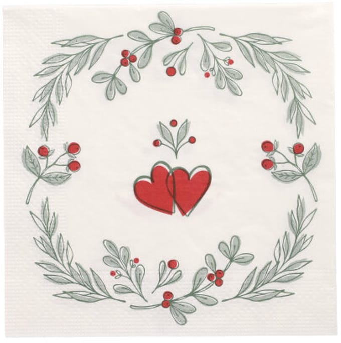 15x 20 Servetten 3-laags 1/4 vouw 33 cm x 33 cm Berries