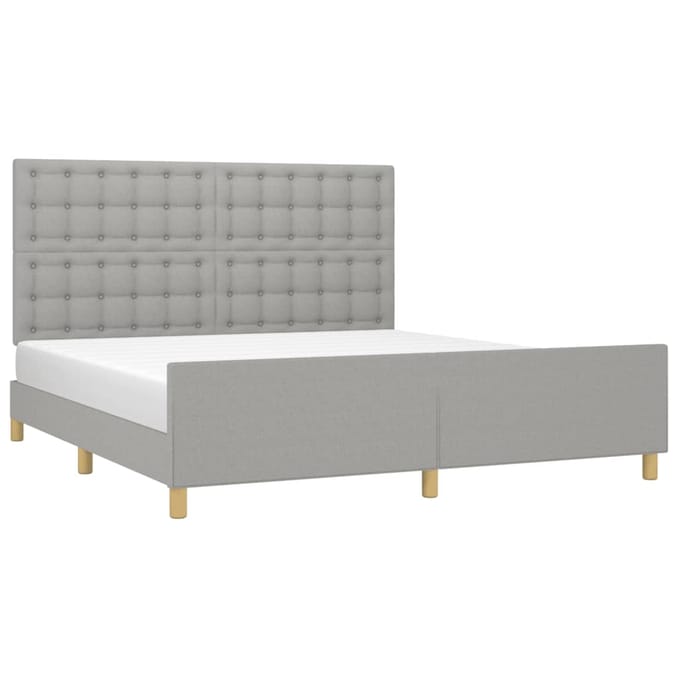 vidaXL - Bedframe - zonder - matras - stof - lichtgrijs - 160x200 - cm