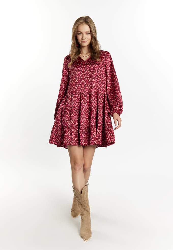 IZIA Jurk Dames Roze Veelkleurig