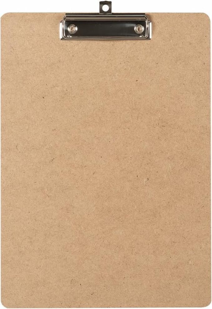 LPC  Klembord - clipboard - hout/mdf/hardboard - A4 -120 mm klem - 2 stuks