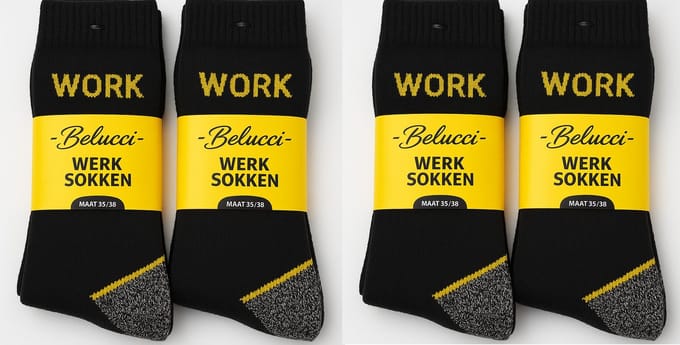 Belucci Premium Werksokken - 20 paar - Grijs Melange - Maat 35-38