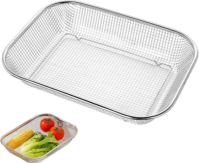 Tuinzeef RVS - Aarde Compost Zeef - Bodem Verbeteren - Multifunctioneel Ontwerp - 33.5 x 24 x 6 cm