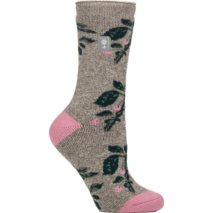 Dames Thermosokken | Dunne Bloemenpatroon Fleece Sokken