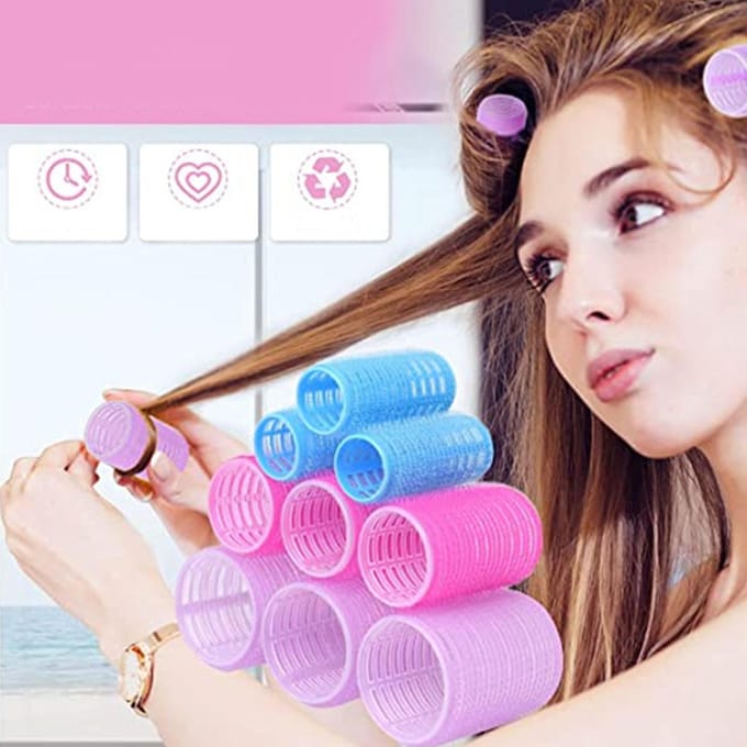36 Stuks Zelfklevende Haarroller Set Groot Medium Klein Haarrollers Roller met 12 Plastic Klemmen voor purple