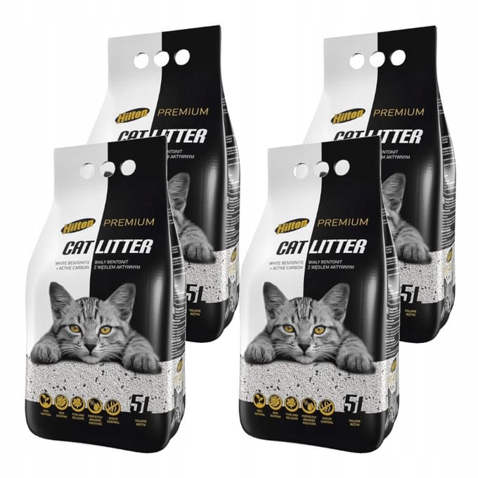 Hilton Serie - Bentoniet Kattenbakvulling - 5L - Witte Kleur - Actieve Kool