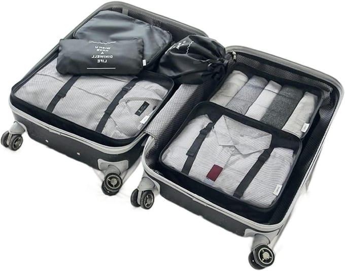 Reis Organizer Set - Bagage Cubes - Bagage Ordenen - Waterdicht Mesh - 6 Delig - Grijs