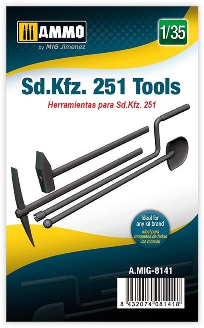 AMMO by Mig Jimenez Modelbouwpakket - AMMO MIG 8141 SD.KFZ. 251 Tools Resin onderdeel - 1:35 - Modelbouw