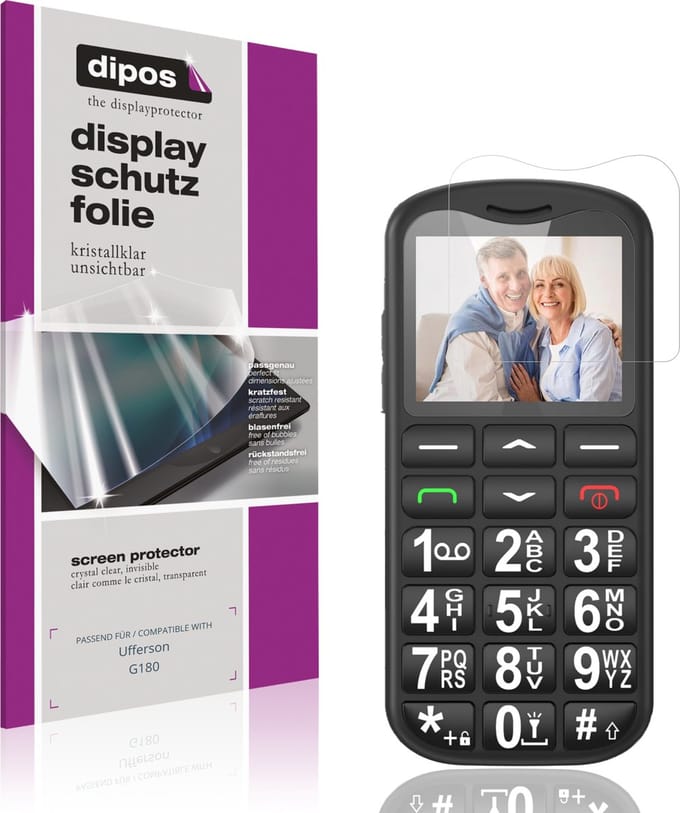 dipos – 4x Beschermfolie geschikt voor Ufferson G180 | Krasbestendige & heldere Screenprotector Ultra-Thin