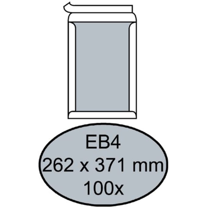 Envelop Quantore bordrug EB4 262x371mm zelfklevend wit 100 stuks