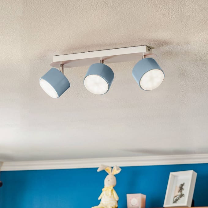 Eko-Light Plafondspot Cloudy 3-lamps blauw