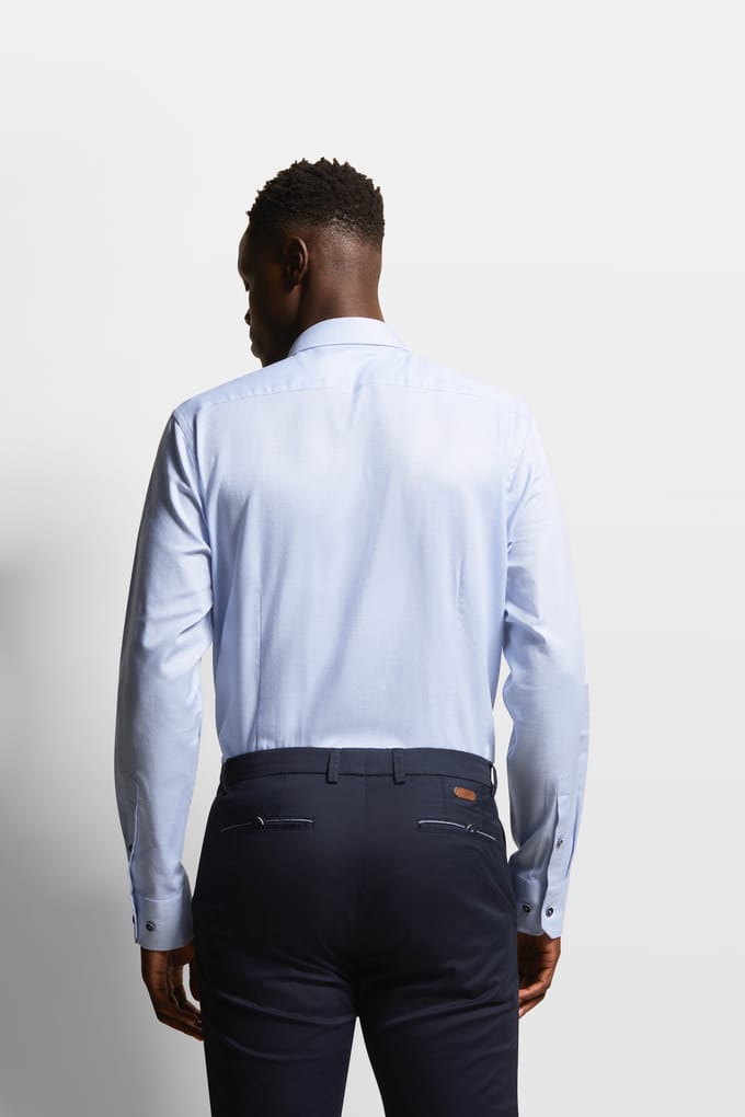 Bugatti Herren Casual overhemd met fijne tweekleurige structuur