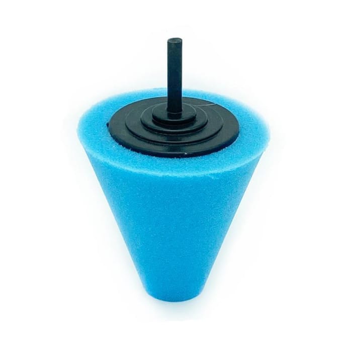Cône de roue de polissage en éponge, 1 pièce, pour roues automobiles, utilisé pour perceuse électrique avec poignée, tête de meulage de vis bleu