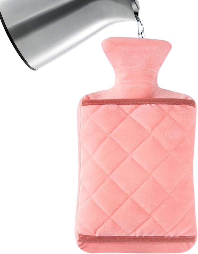 Warmwaterkruik - Pluche kruik - Winterse warmte - Lekvrij ontwerp - 1000 ml - Roze