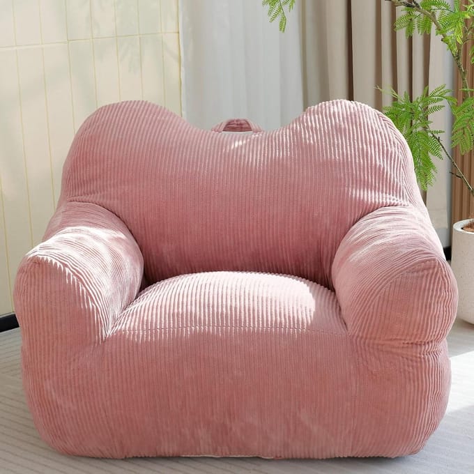 Corduroy Zitzak - Zitkussen XL - Relaxen Thuis - Ergonomisch Ontwerp - 140 cm - Roze