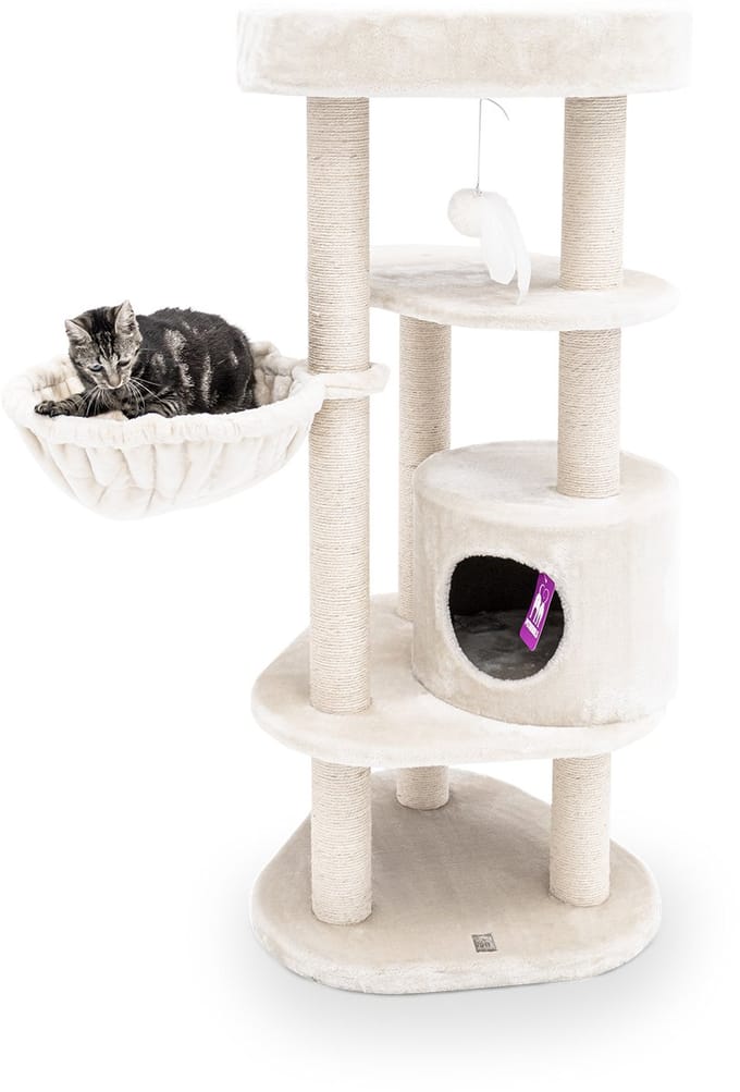 Petrebels Charlotte 134 krabpaal - Creme - 134 cm - met hangmat