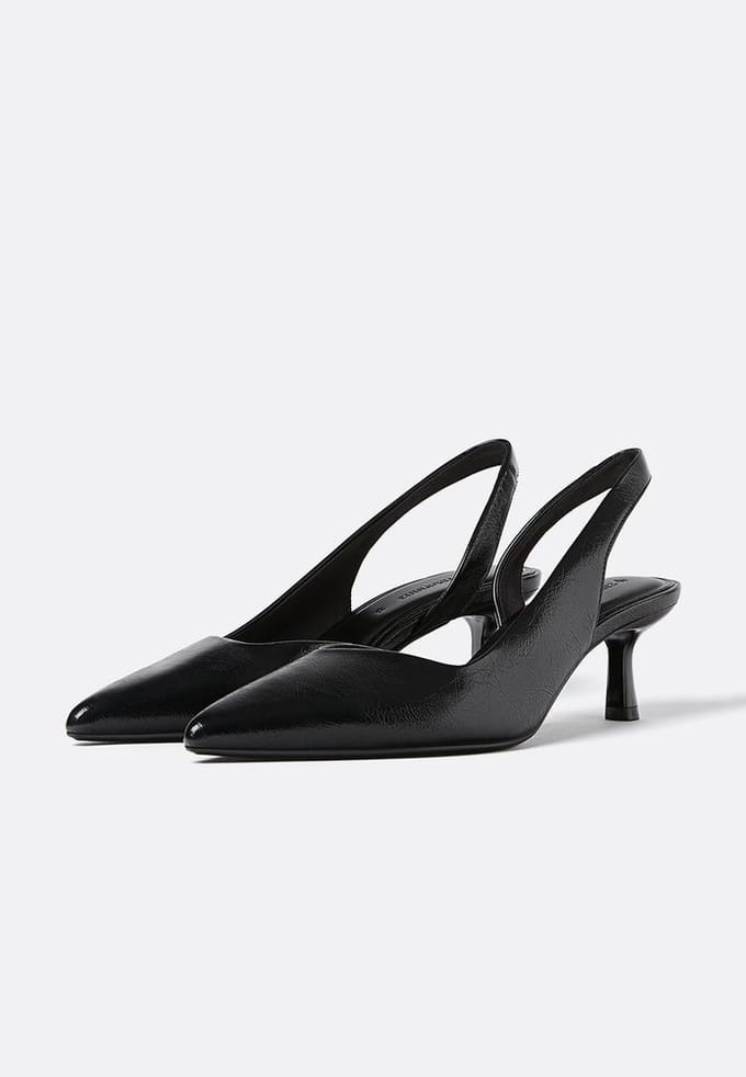 Stradivarius Basis kitten heel schoen  Zwart 41