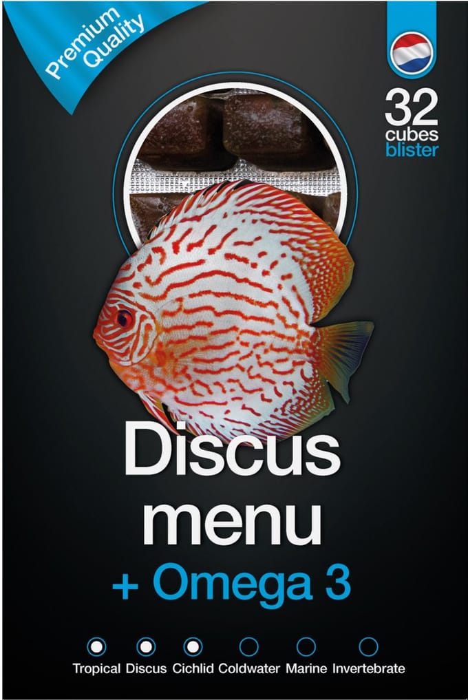 DS Discus Menu & Omega3 diepvries visvoer 100 gram | 32 blokjes Diepvries