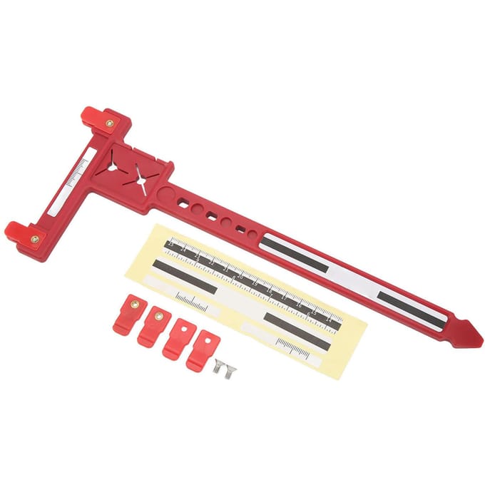 Pijl Meet T-Liniaal Plastic Nauwkeurig Compound Recurve Boog Afstel T-Liniaal voor Boogschieten Rood rood