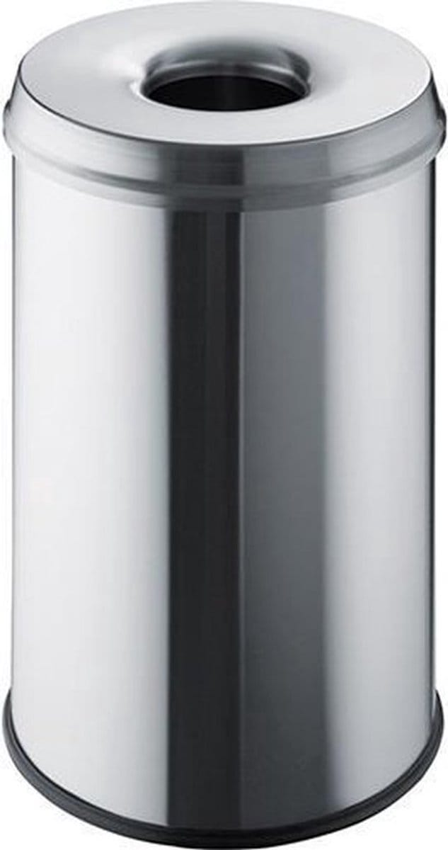 HELIT Metalen safety afvalbak - 30 liter - Metaal - RVS - dxh 335x470 mm