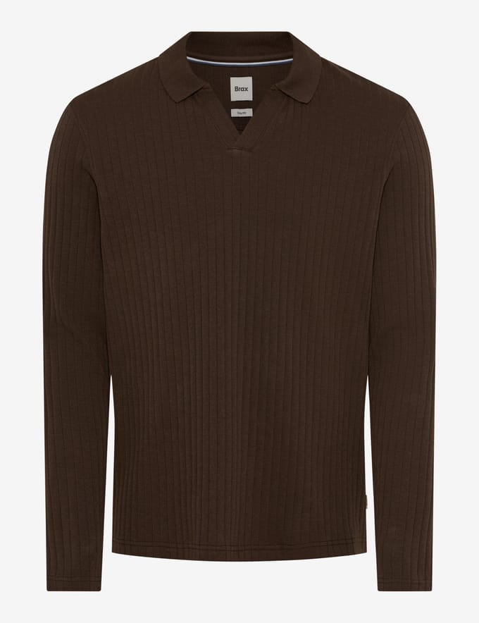 Brax Heren Poloshirt  Style PRINCETON chocolate, donkerbruin, maat S